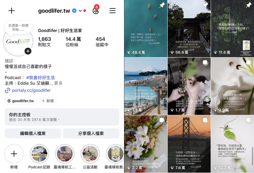 Goodlifer 好好生活家 Instagram 個人頁面與貼文作品